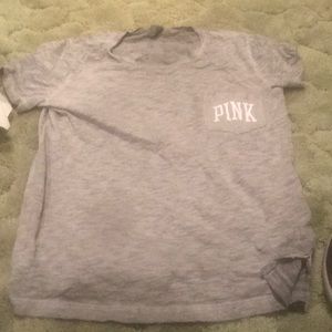 grey pink t-shirt